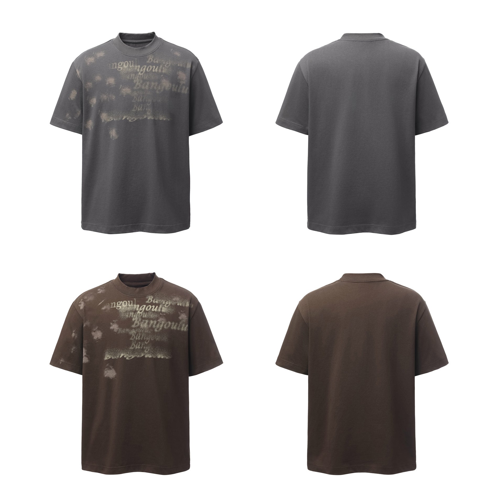 Bleach Washed Logo Print Short Sleeve T-Shirt