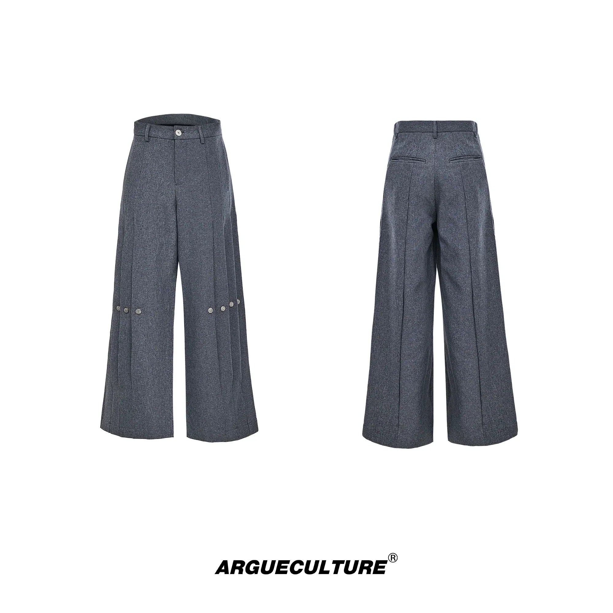 Double-layer Design Oversize Tailored Jacket & Wide Leg Pleats Trousers Setup