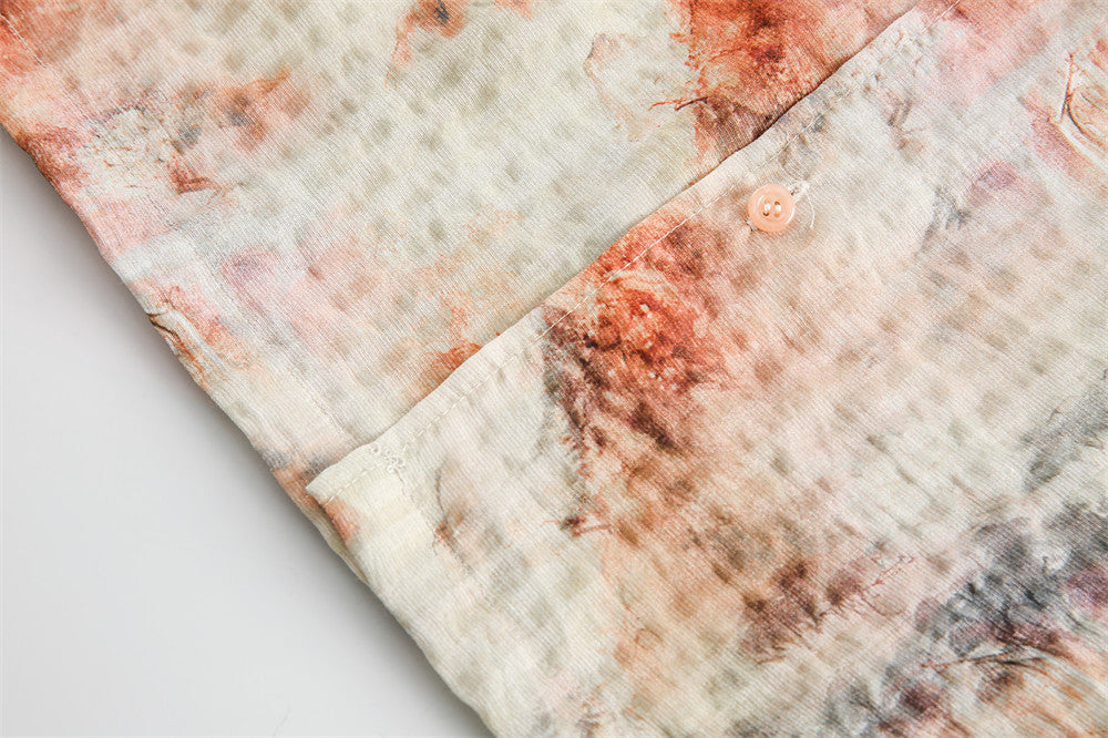 Inktverfschilderij Tie-Dye Korte Mouwen Shirt