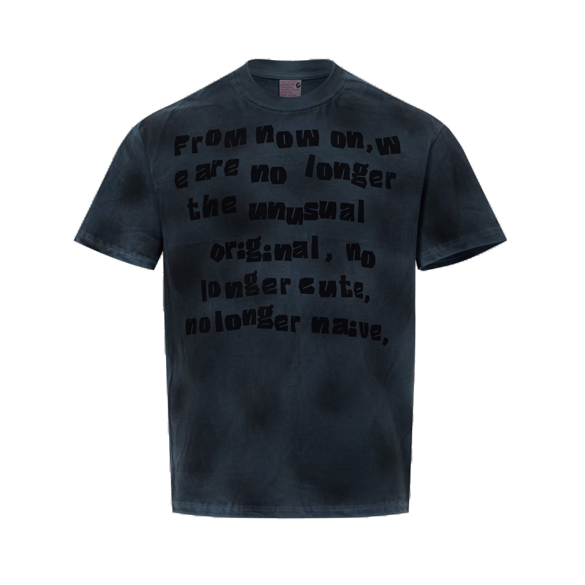 Washed Dirty Letter Print Short Sleeve T-Shirt