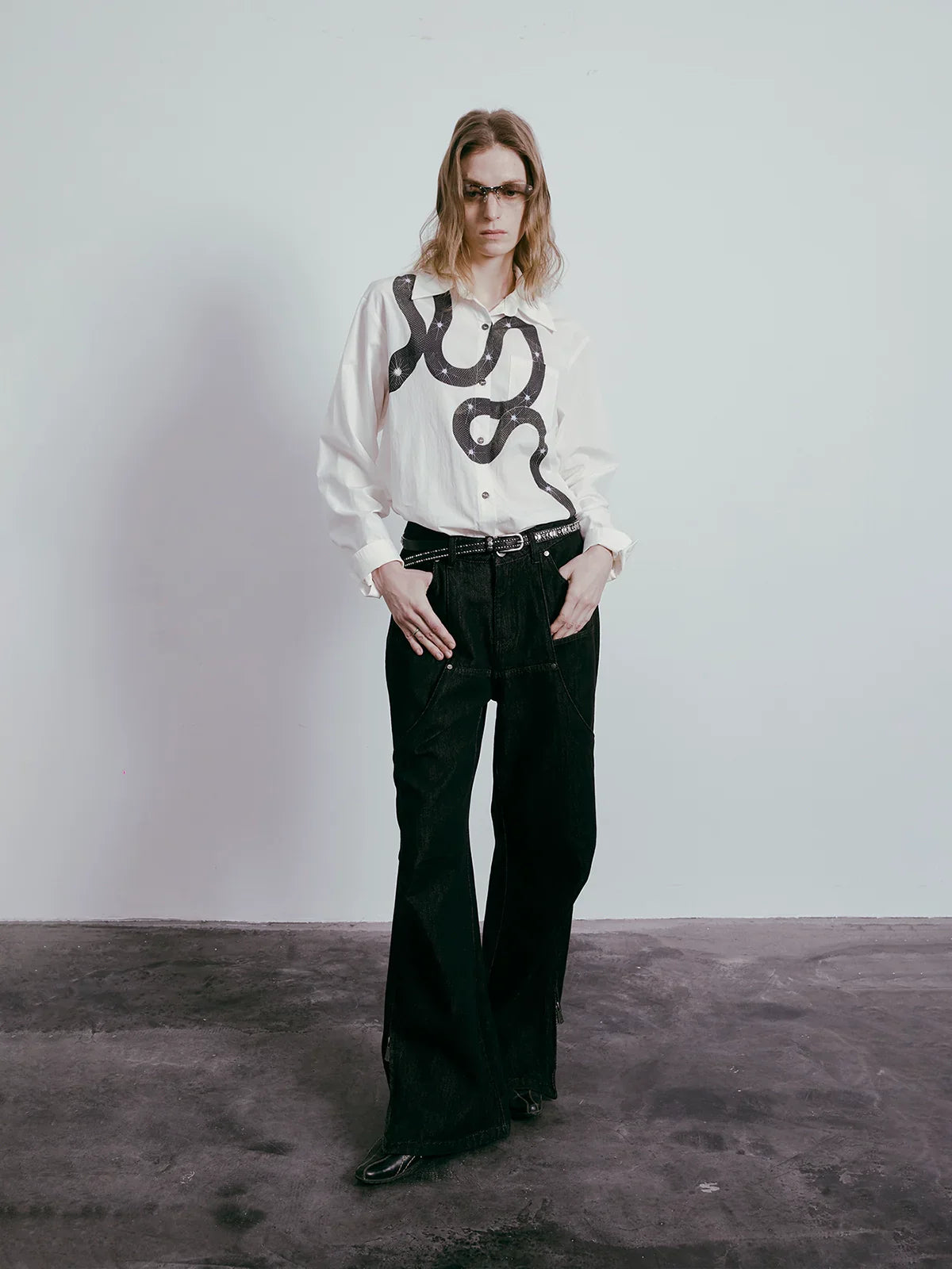 Snake Print Long Sleeve Shirt