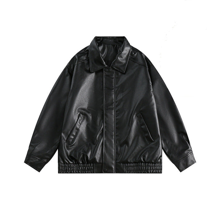 High-End Casual Loose Leather Jacket