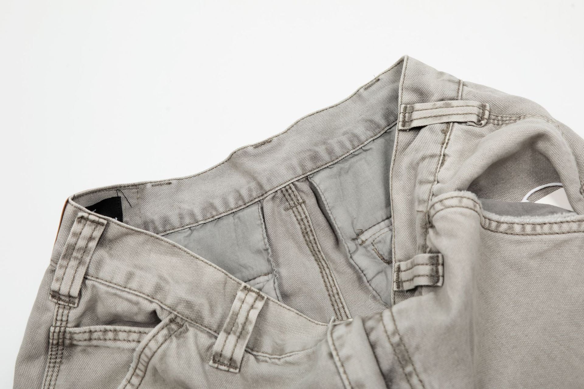 Washed Multi-Pocket Wide Leg Cargo Pants