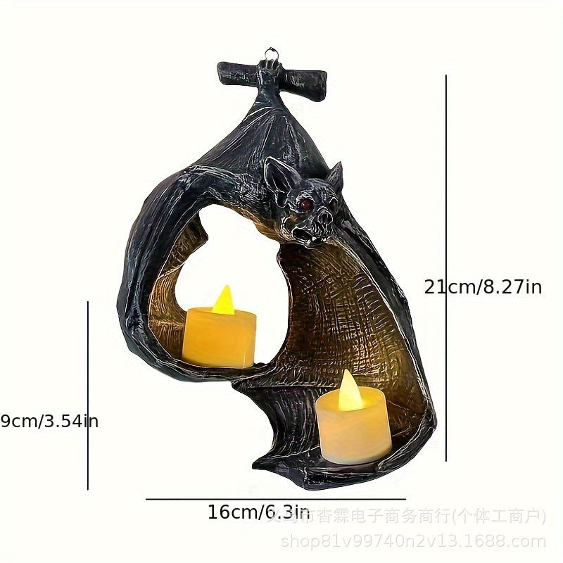 Bat Wall Tealight Holder – Gothic Halloween Candle Sconce