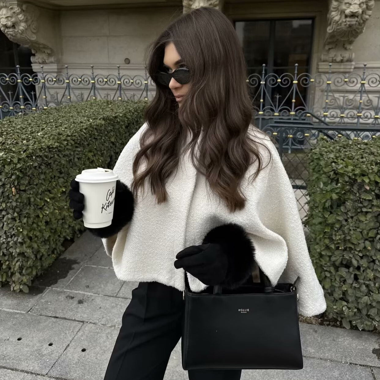 Collar Cropped Cape Jacket