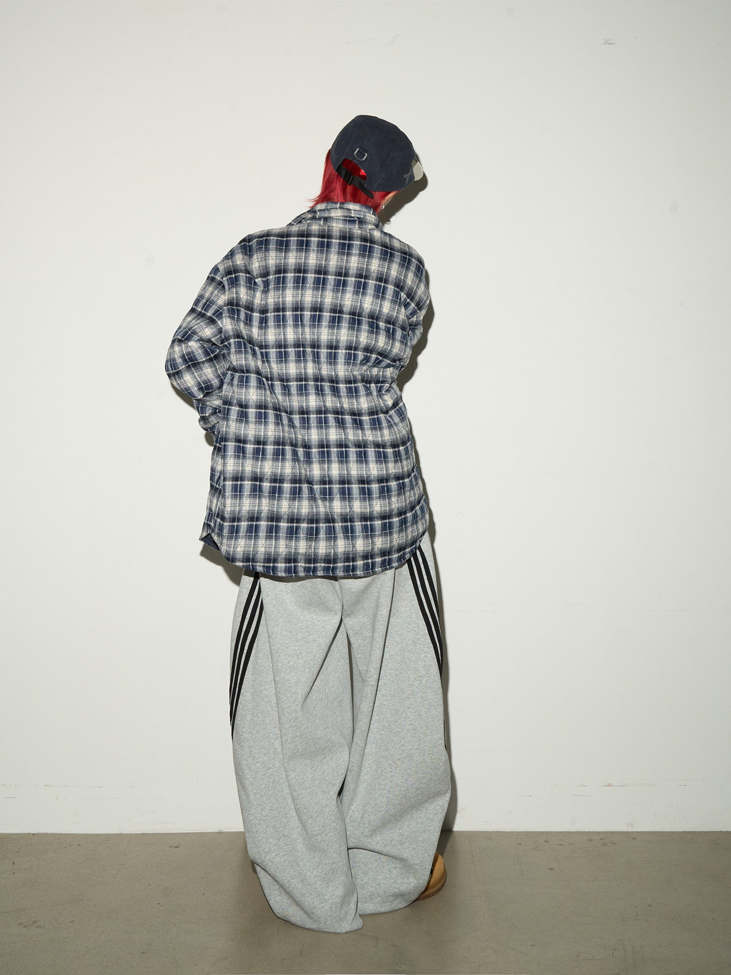 Three-Stripe Curved Wide Leg Sweat Pants