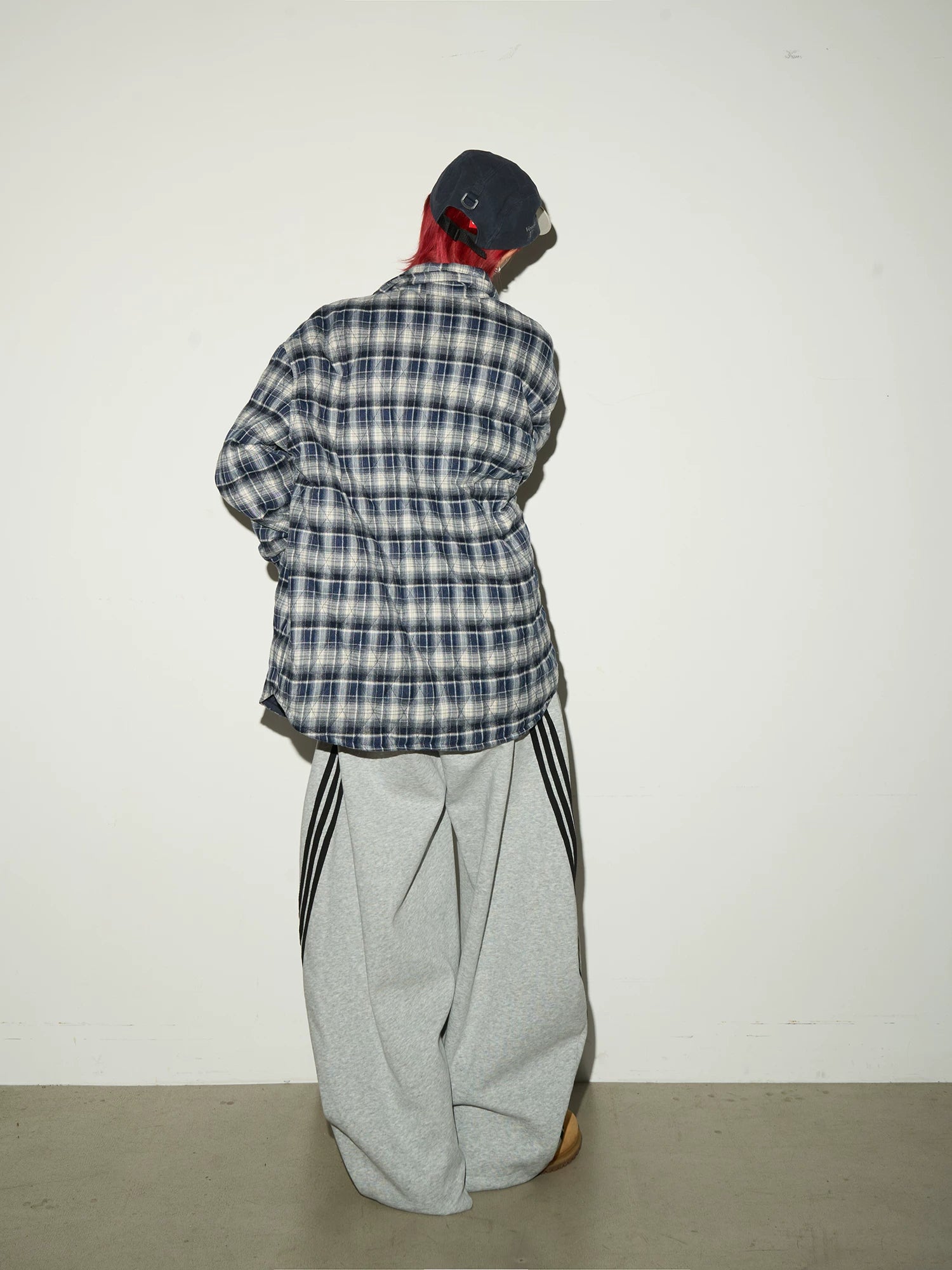 Three-Stripe Curved Wide Leg Sweat Pants