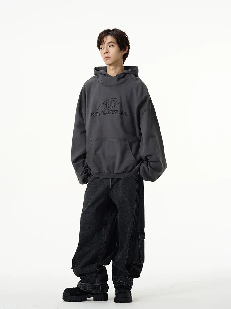 Felpa con cappuccio oversize ricamata