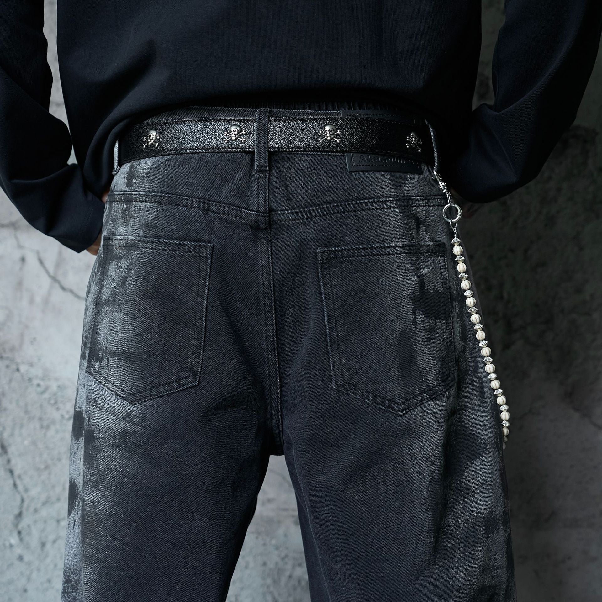 Washed Wide Leg Denim Jeans
