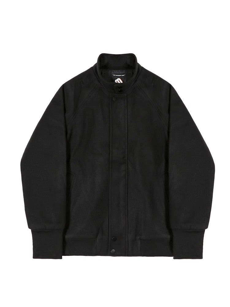 Stand Neck Woolen Short Jacket