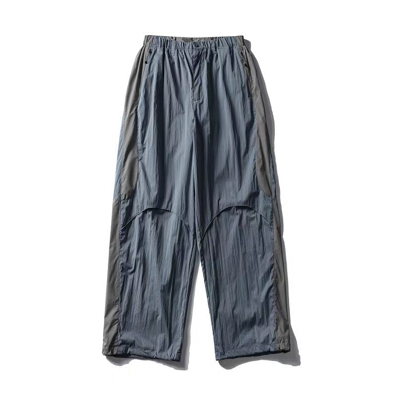 Oversize Nylon Hooded Jacket & Panel Wide Leg Pants Setup