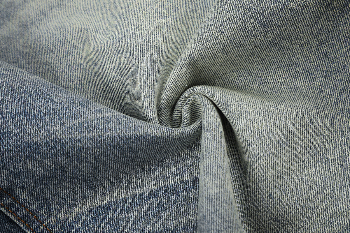 Washed Whisker Denim Jort