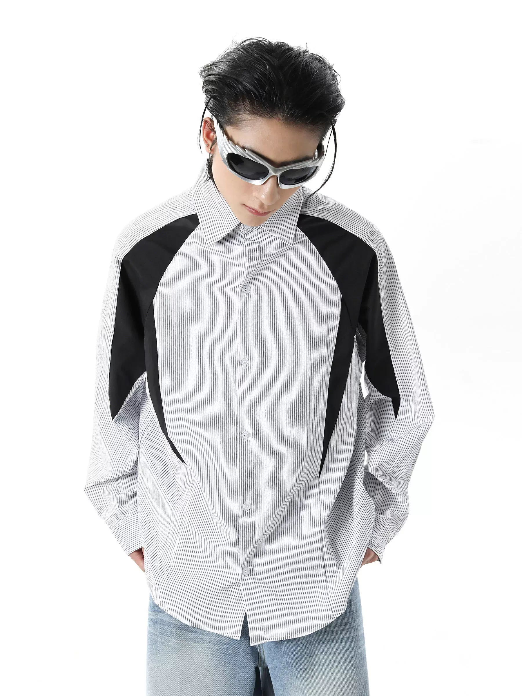 Colorblock Stripe Long Sleeve Shirt