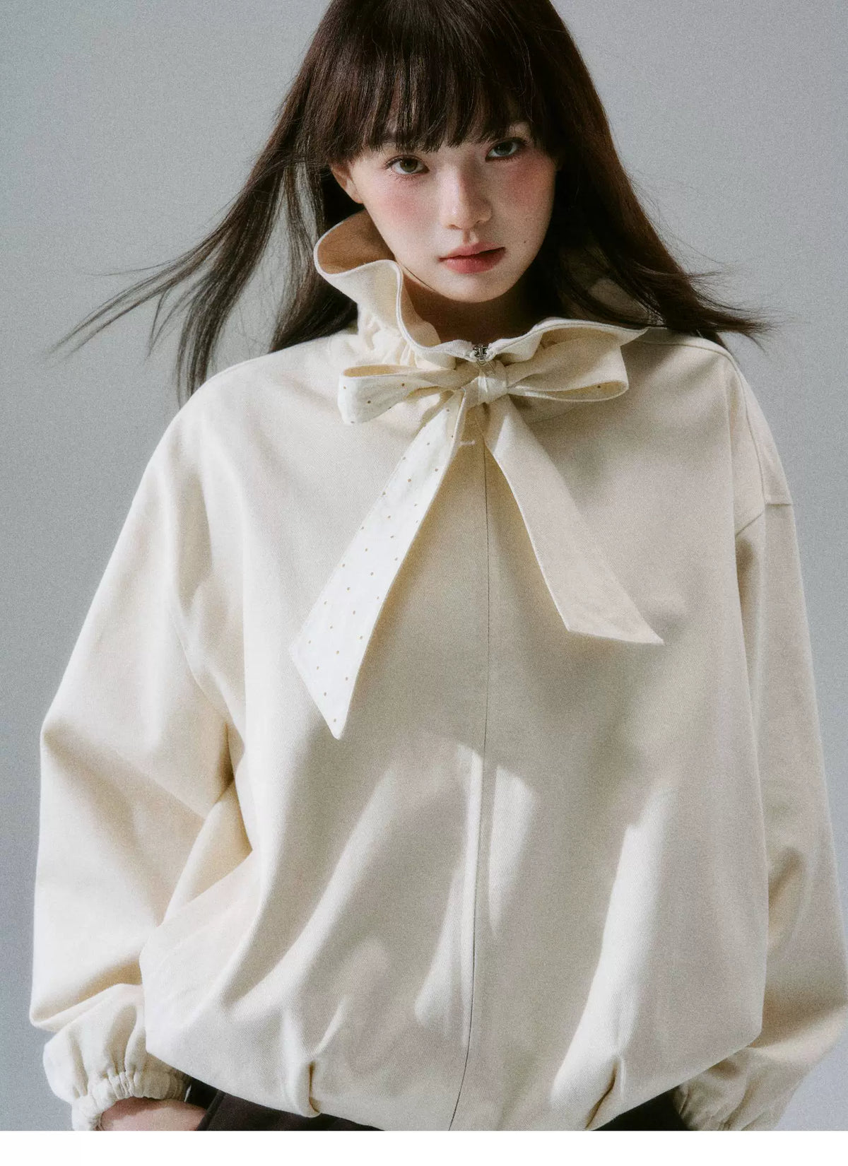Bow Tie Collar Oversize Jacket