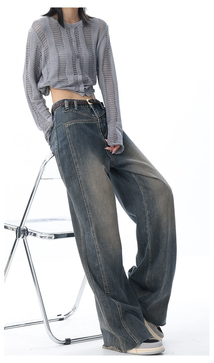 Y2K High Waist Nostalgic Wide Leg Women's Jean