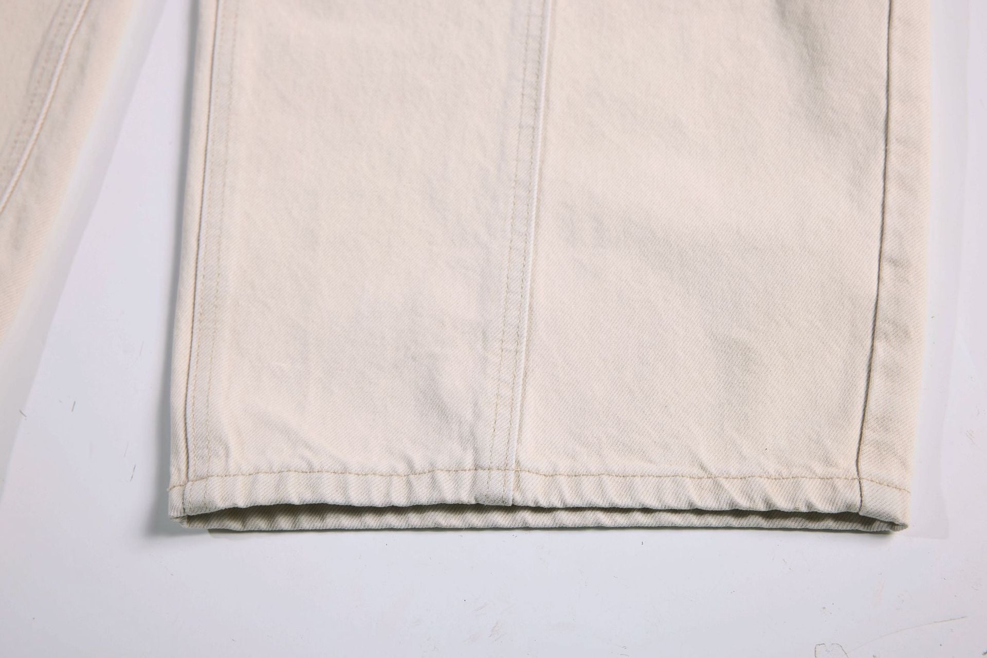 Multi-Button Curved Wide Leg Denim Jeans