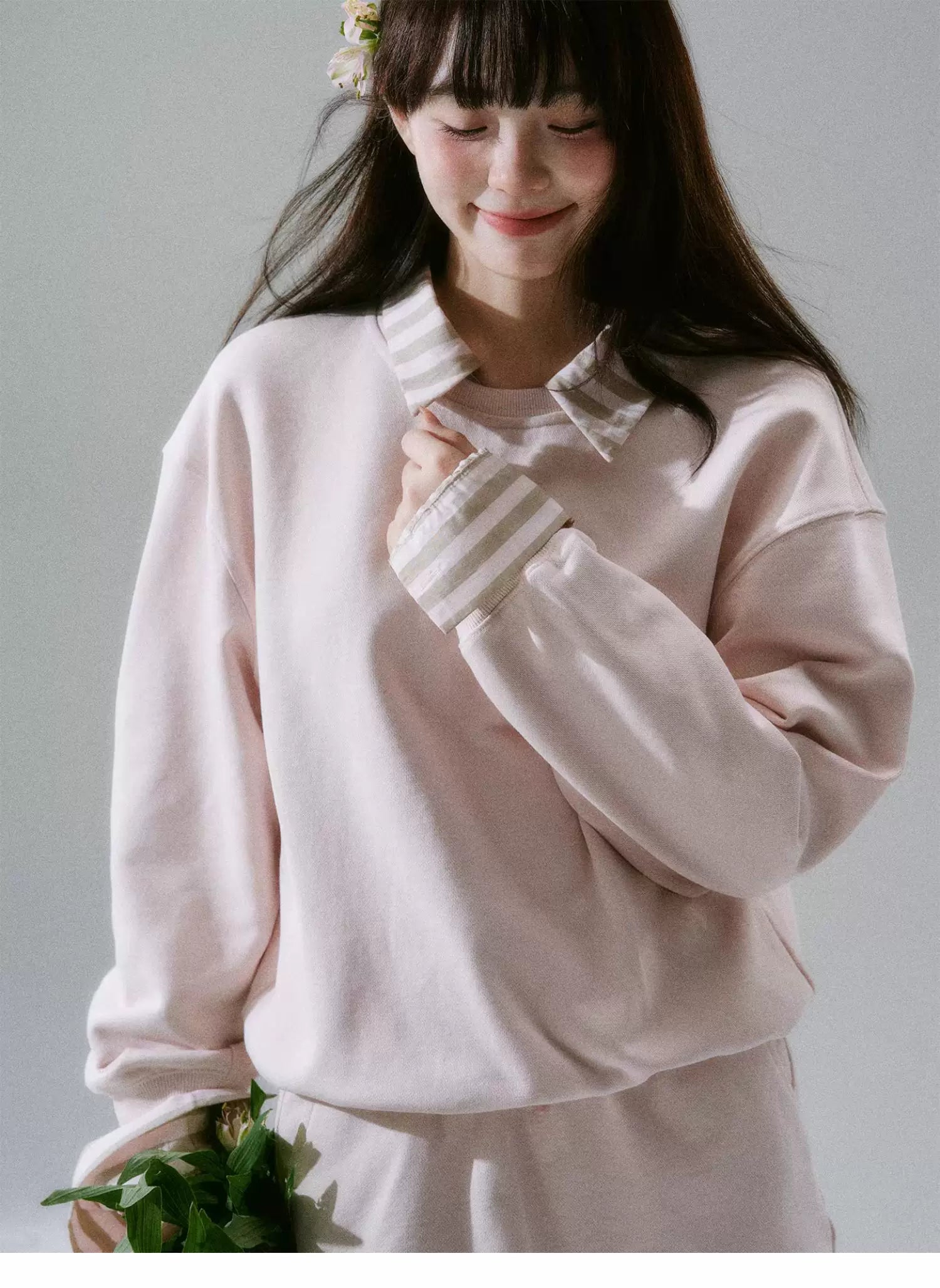 Skin-Friendly Sweatshirt & Short Skirt Setup