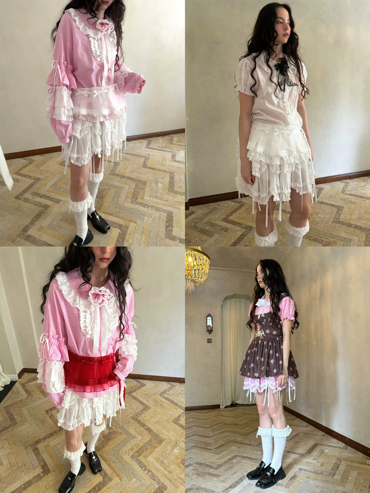Bow Double-Layer Patchwork Half Skirt