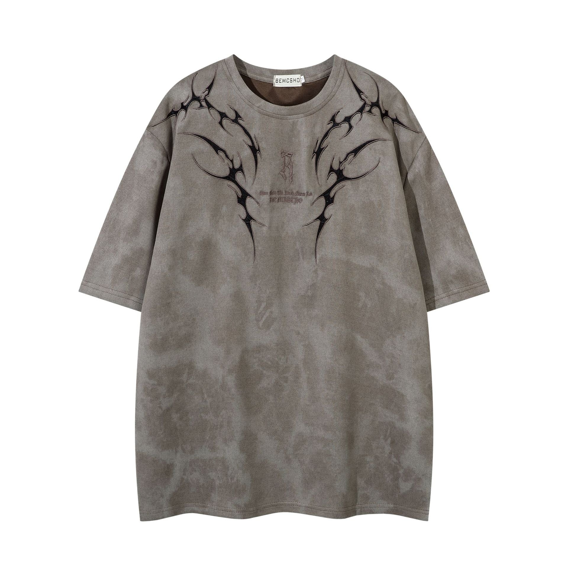 Washed Thorn Print Short Sleeve T-Shirt