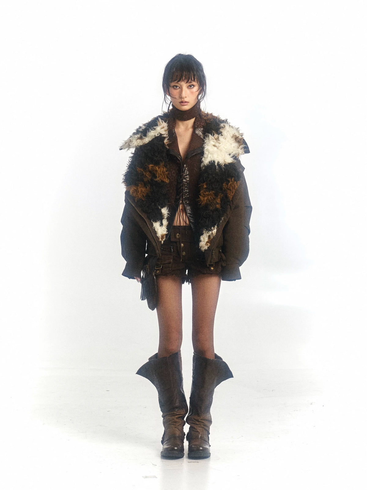 Animal Design Thick Sherpa Oversize Jacket