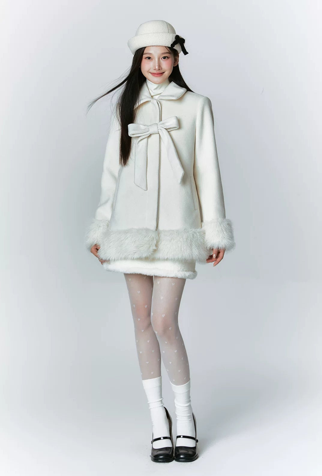 White Bow-Tie Tweed Jacket