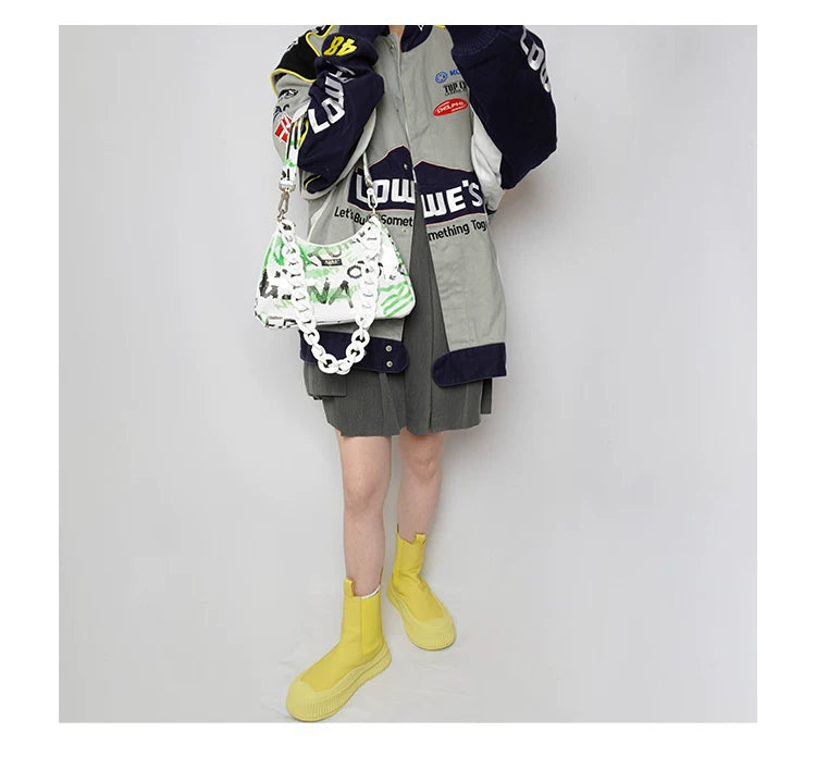Graphic Design Chain Shoulder Bag
