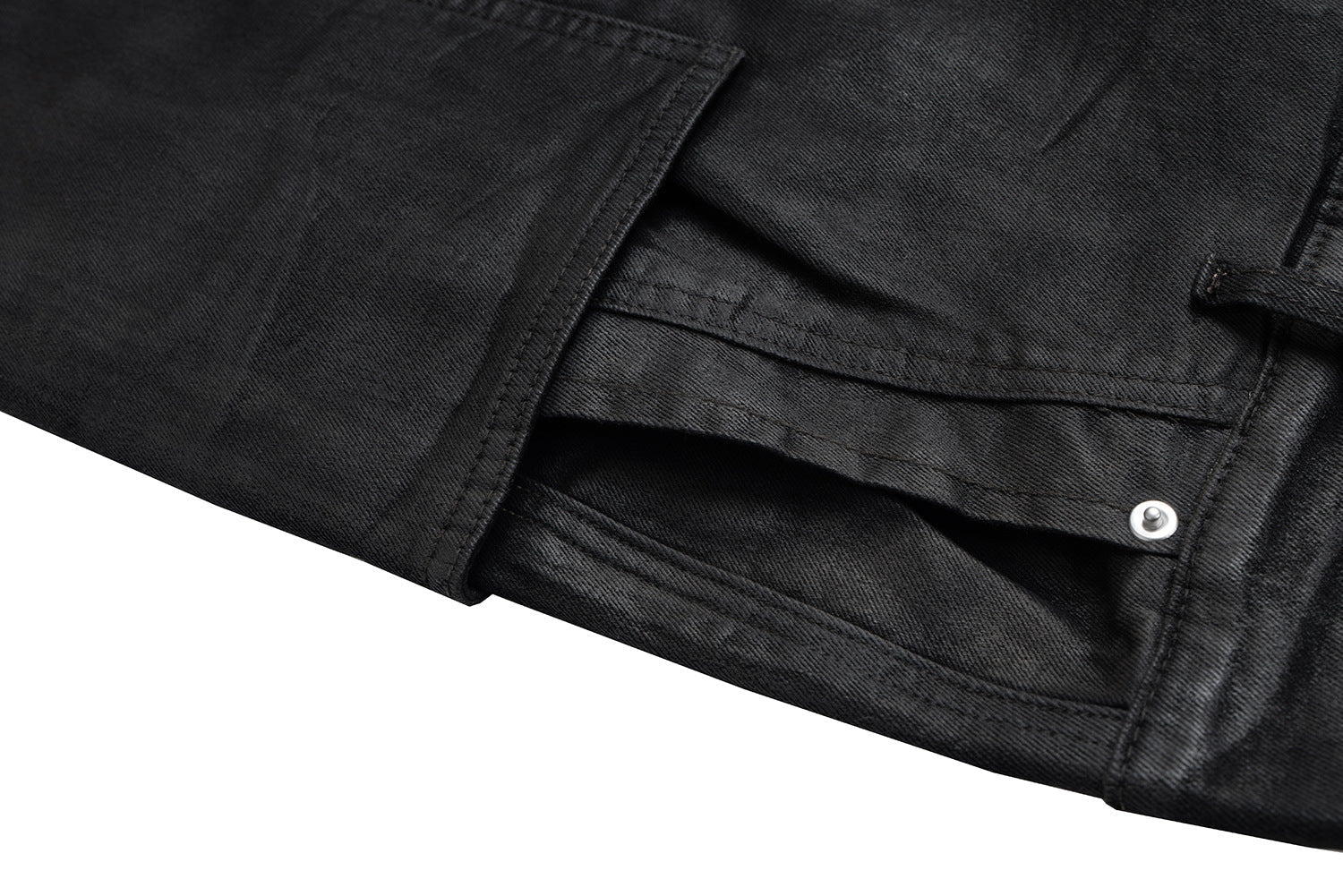Washed Coating Cargo Pocket Denim Jort