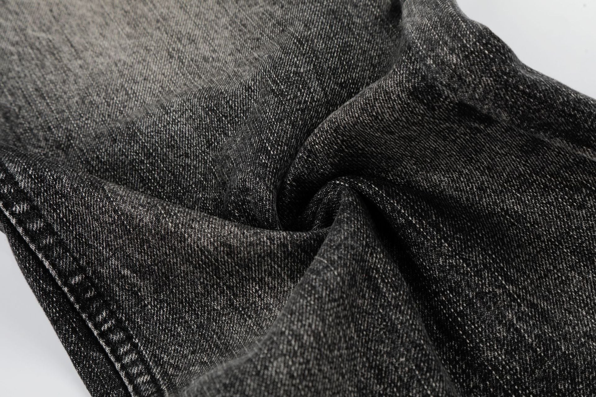 Washed Whisker Wide Leg Denim Jeans