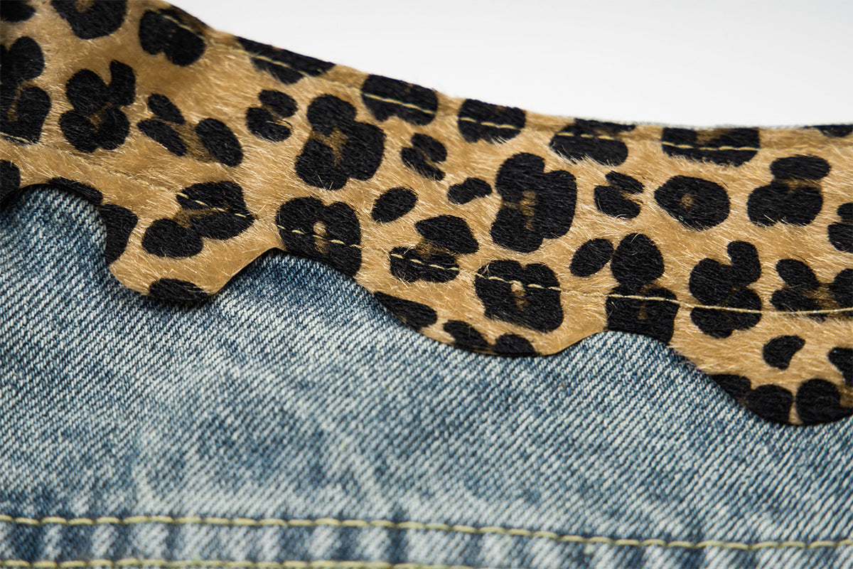 Leopard Print Damage Jort