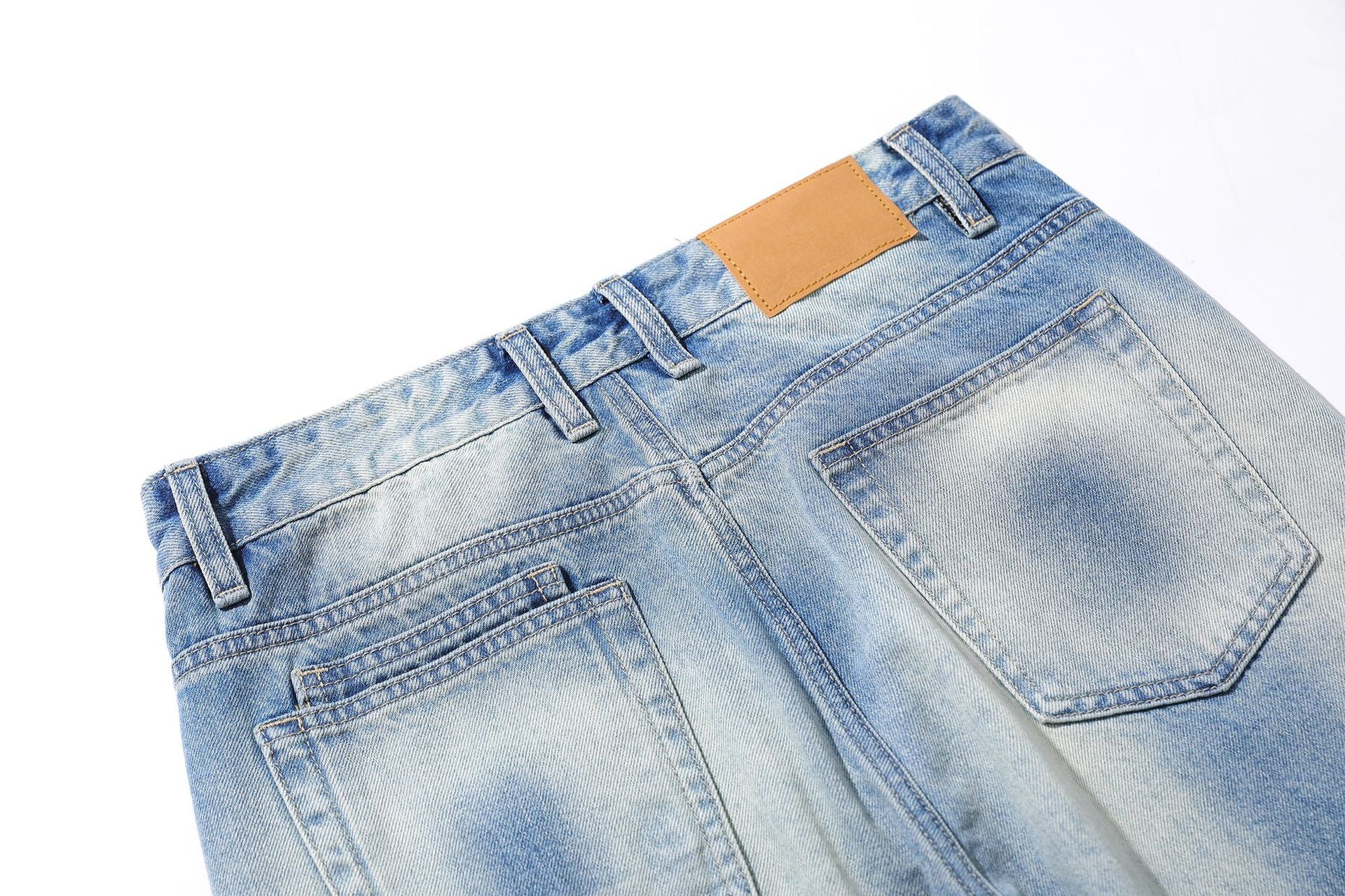 Dirty Washed Irregular Flare Denim Jeans