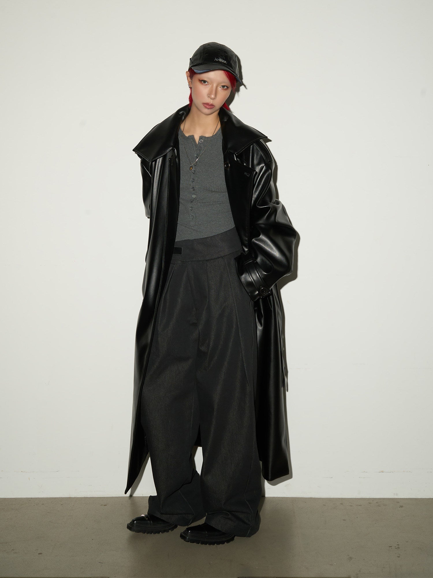 Buckle Design Wide Leg Trousers