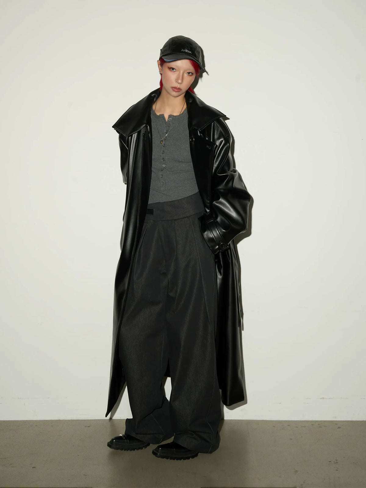 Buckle Design Wide Leg Trousers