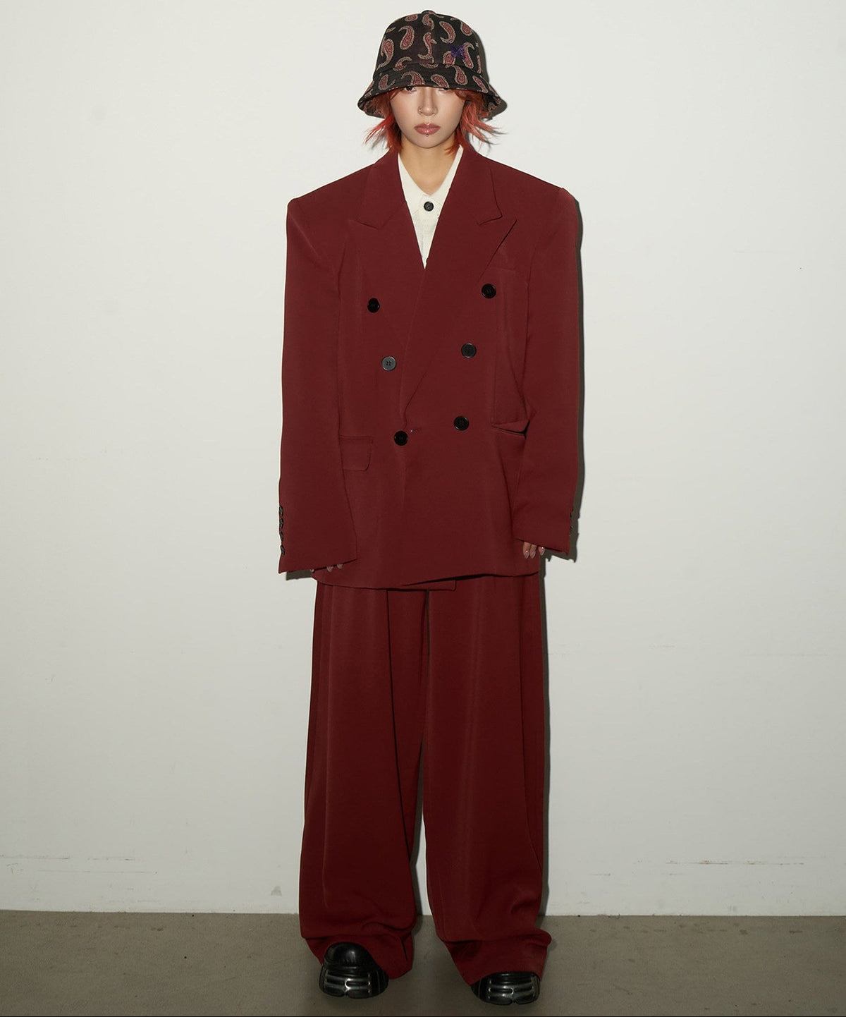 Double Breasted Tailored Jacket & Wide Leg Trousers Setup