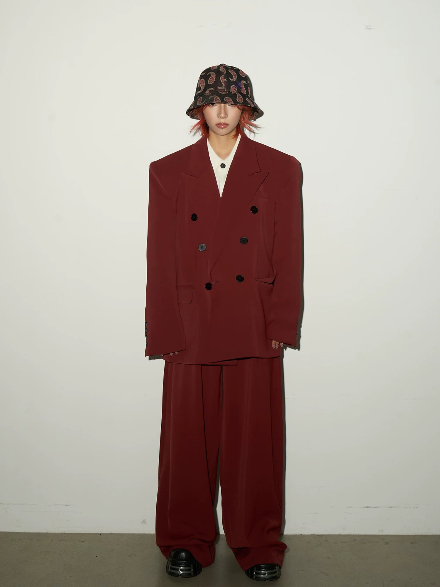 Double Breasted Tailored Jacket & Wide Leg Trousers Setup