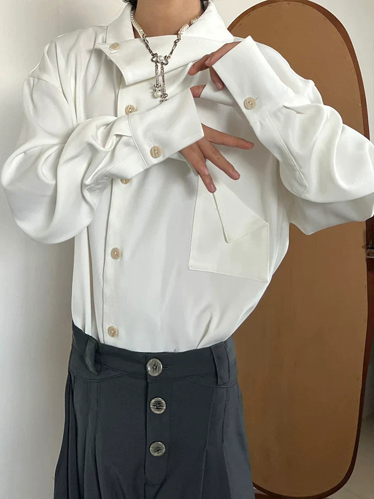 Unique Collar Long Sleeve Shirt