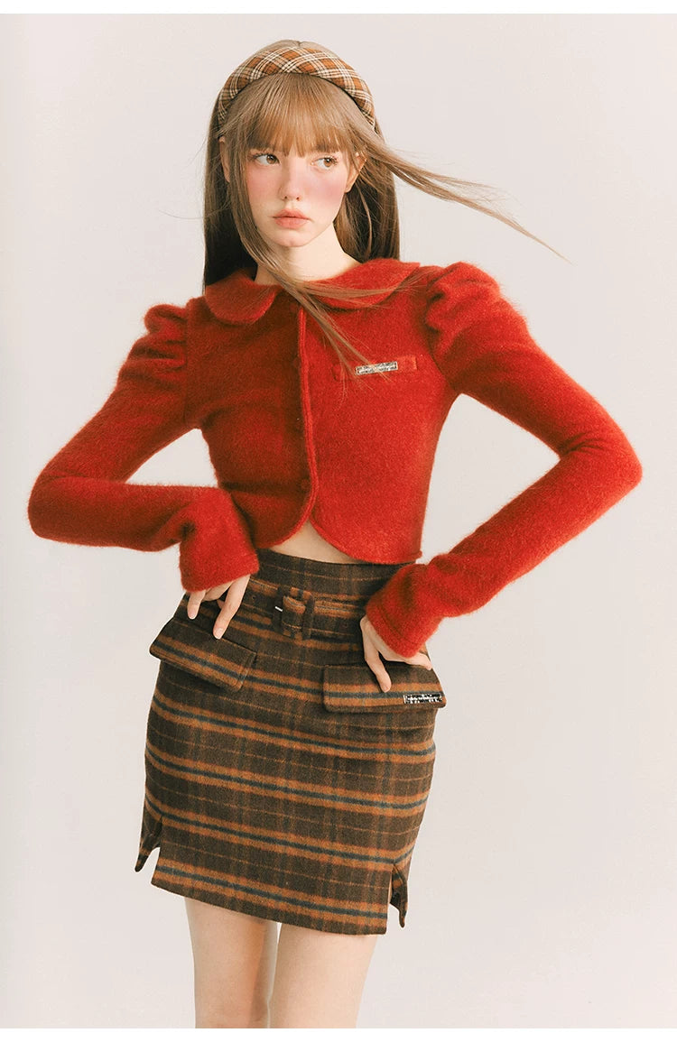 Plaid Wool Skirt