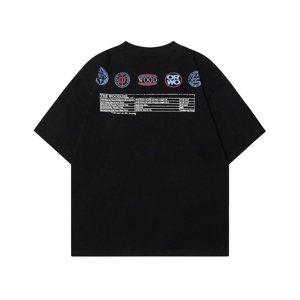Band Print Oversize Short Sleeve T-Shirt