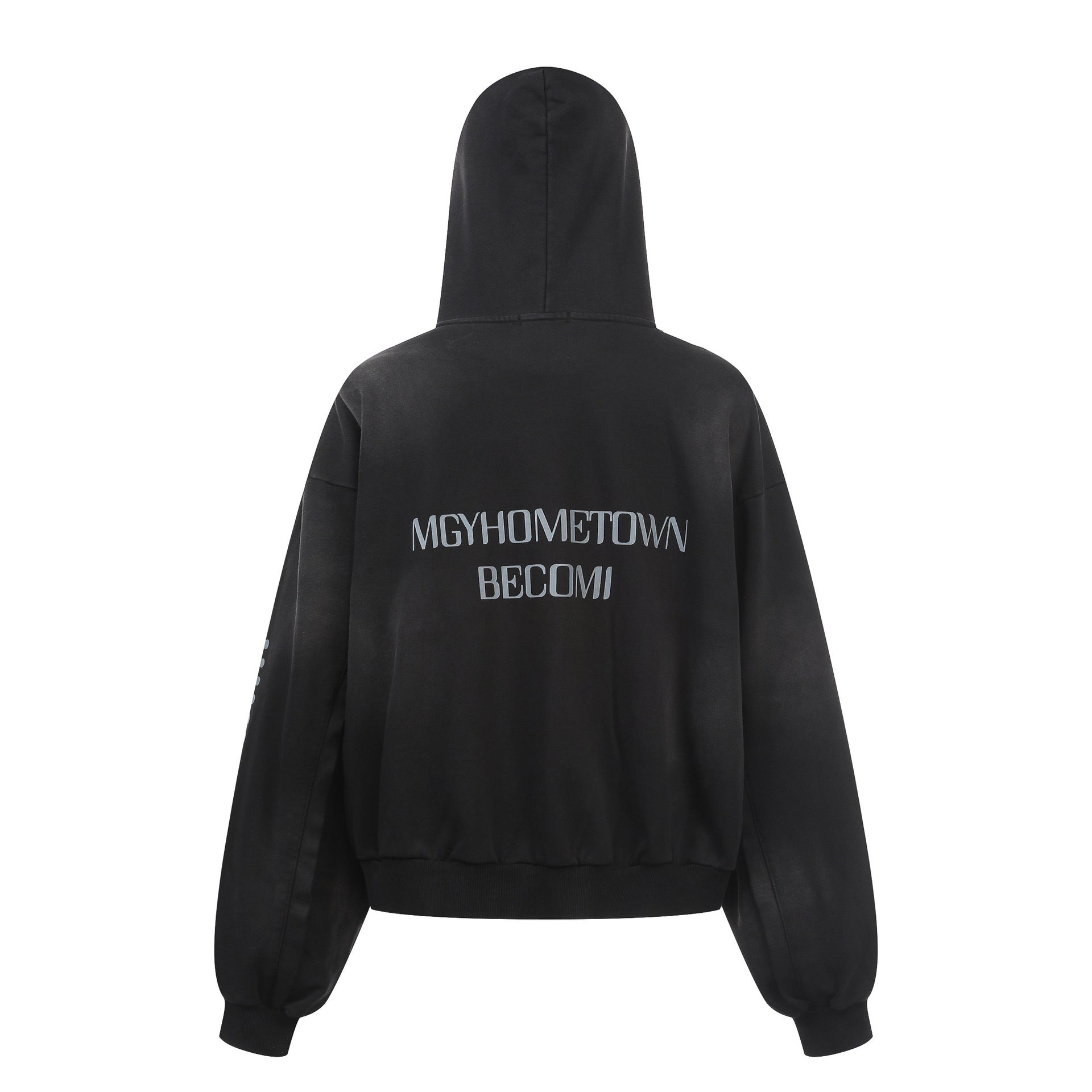 Dirty Washed Logo Print Zipper Hoodie & Dirty Washed Sweatpants Setup