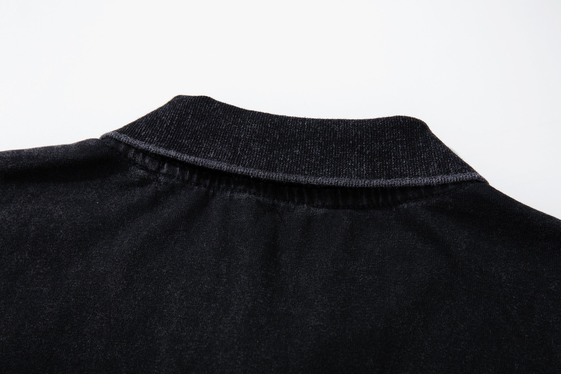 Embroidery Washed Damage Short Sleeve Shirt