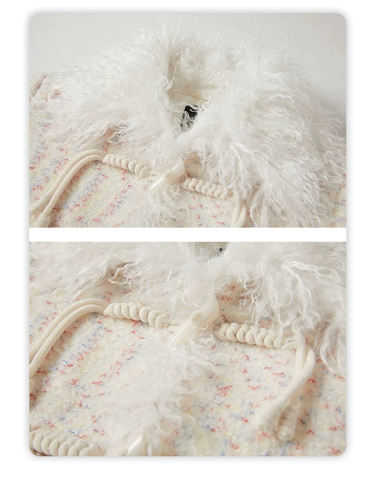 Textured Fake Fur Short Skirt & Jacket Setup