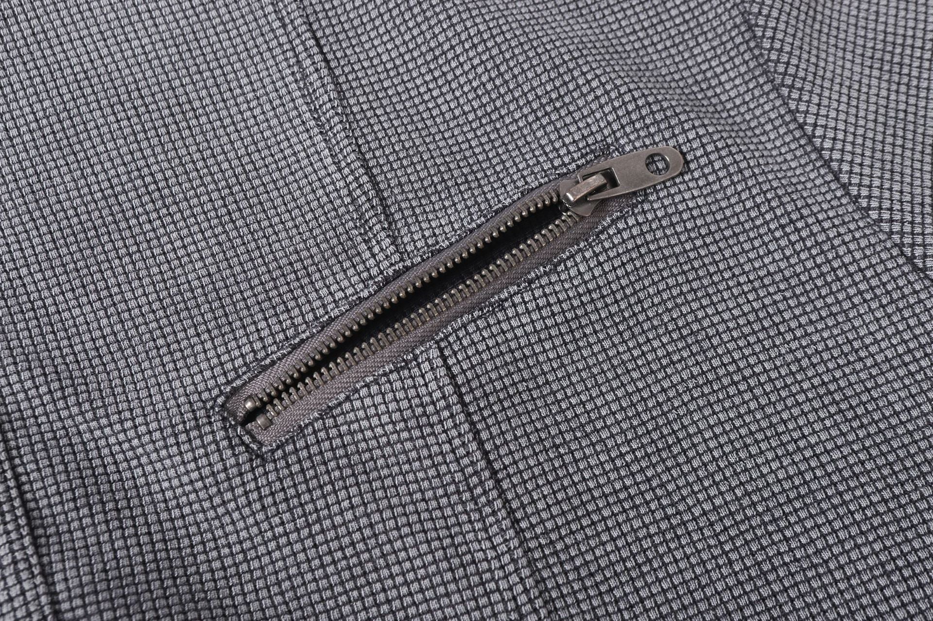 Half-Open Collar Check Wash Damage Short Sleeve T-Shirt