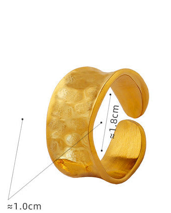 Gold-Plated Open Design Ring, Hammered Texture Fashion Statement, Women's Modern Jewelry, Chic Stackable Band, Trendy Minimalist Accessory, Popular Choice for Gifting, Best Seller in Contemporary Rings