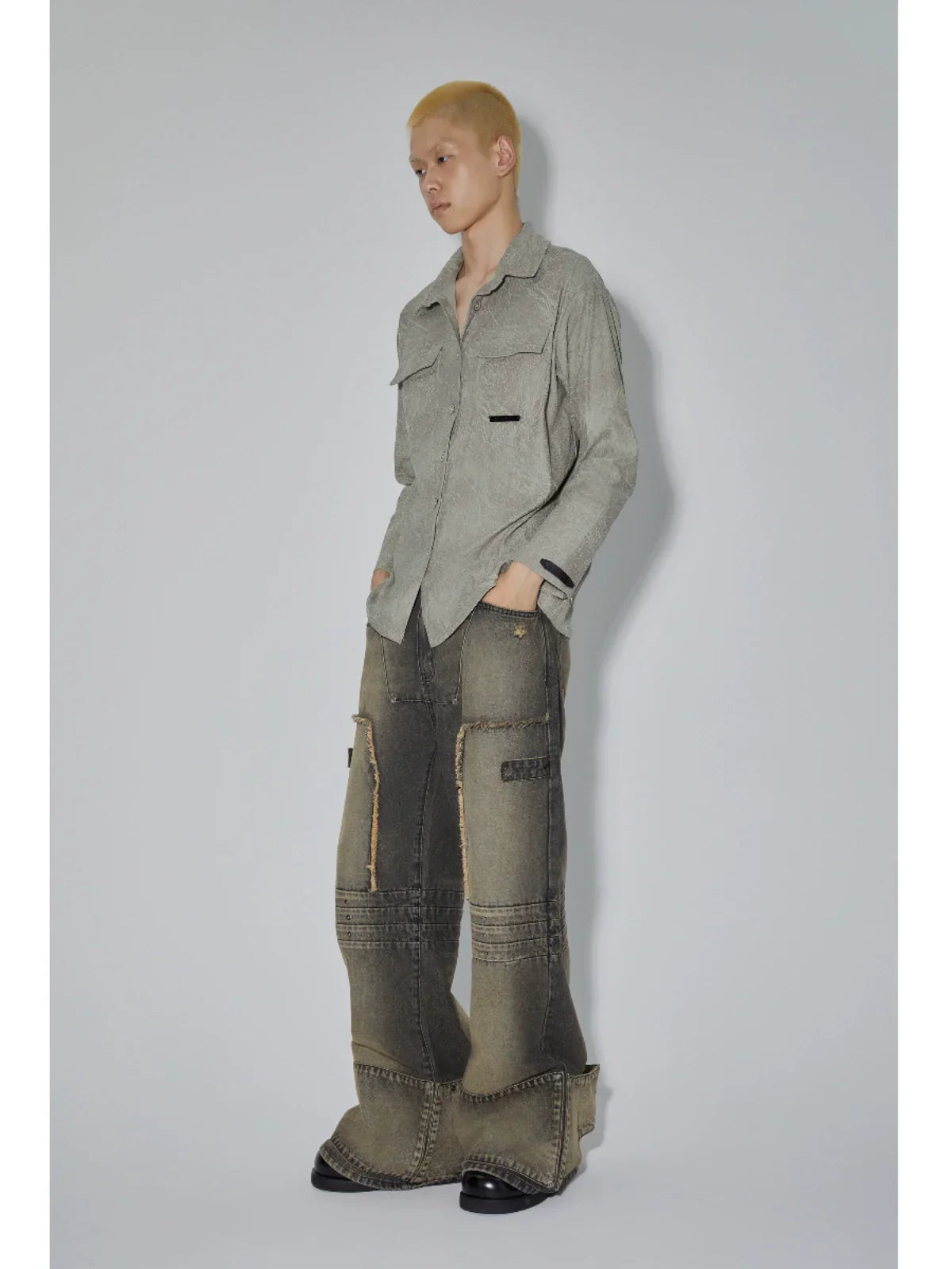 Swamp Green Textured Long Sleeve Shirt