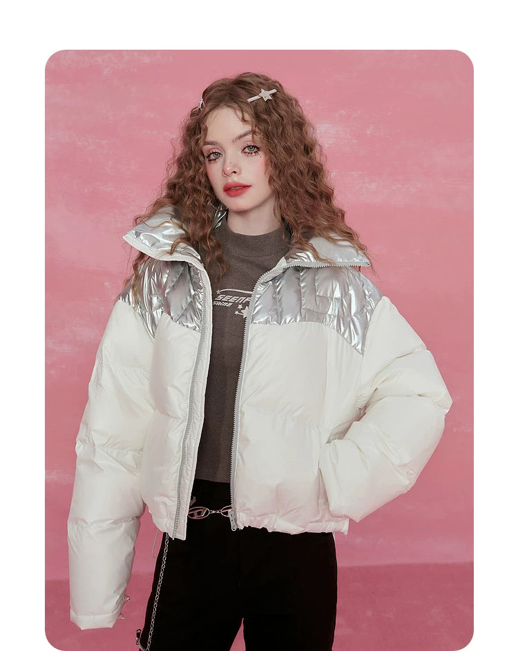 Lightweight Short Thick White Duck Down Jacket