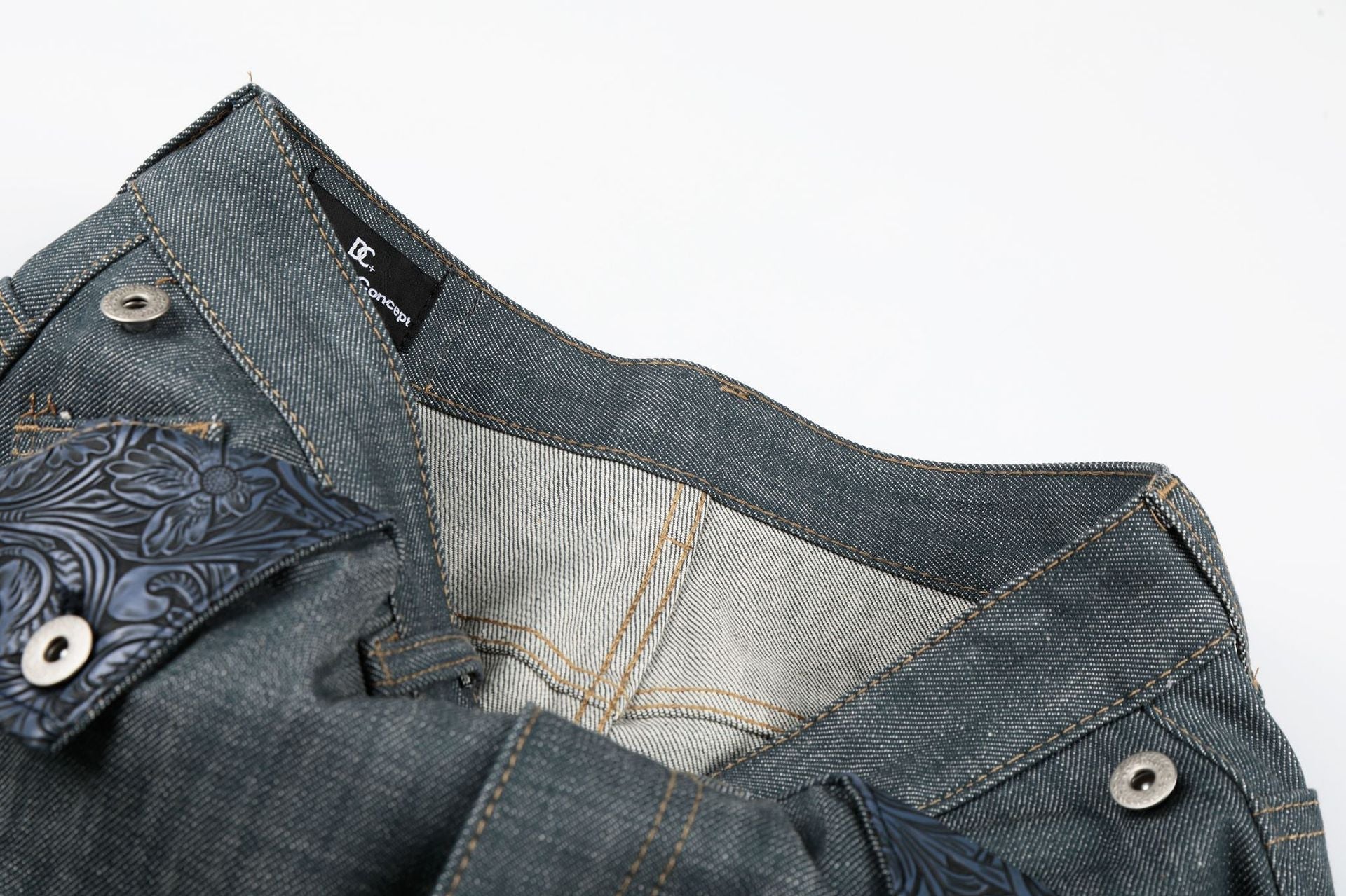 Raw Wide Leg Denim Jeans