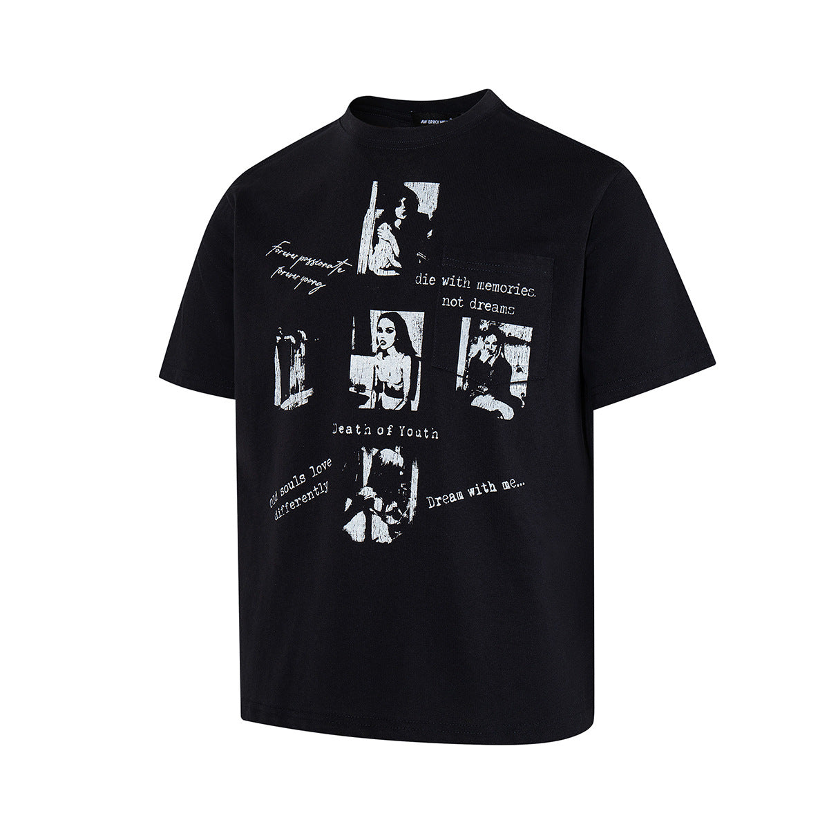 Portrait Letter Print Short Sleeve T-Shirt