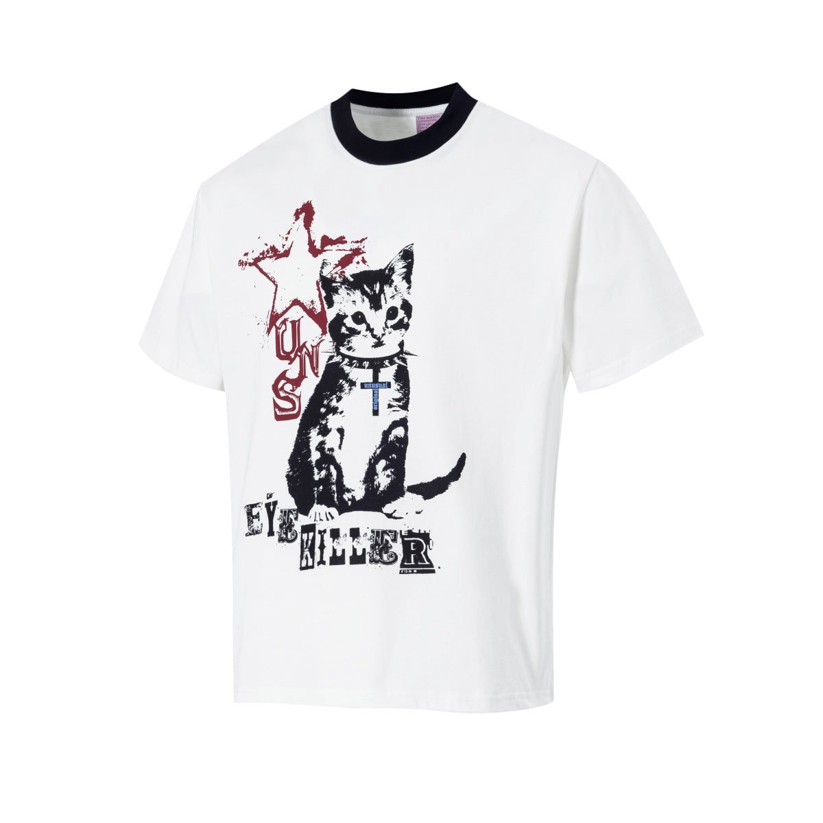 Painting Cat Graphic Short Sleeve T-Shirt