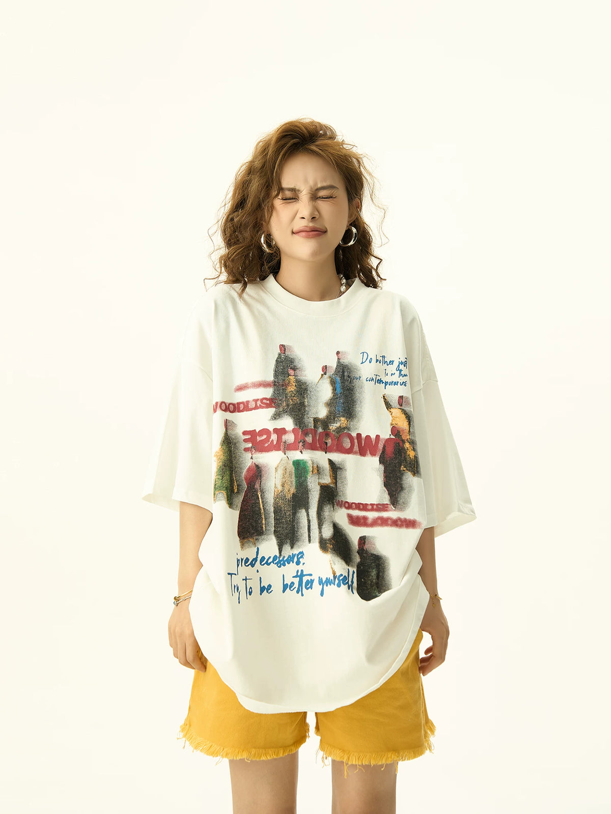 Graffiti Print Oversize Short Sleeve T-Shirt