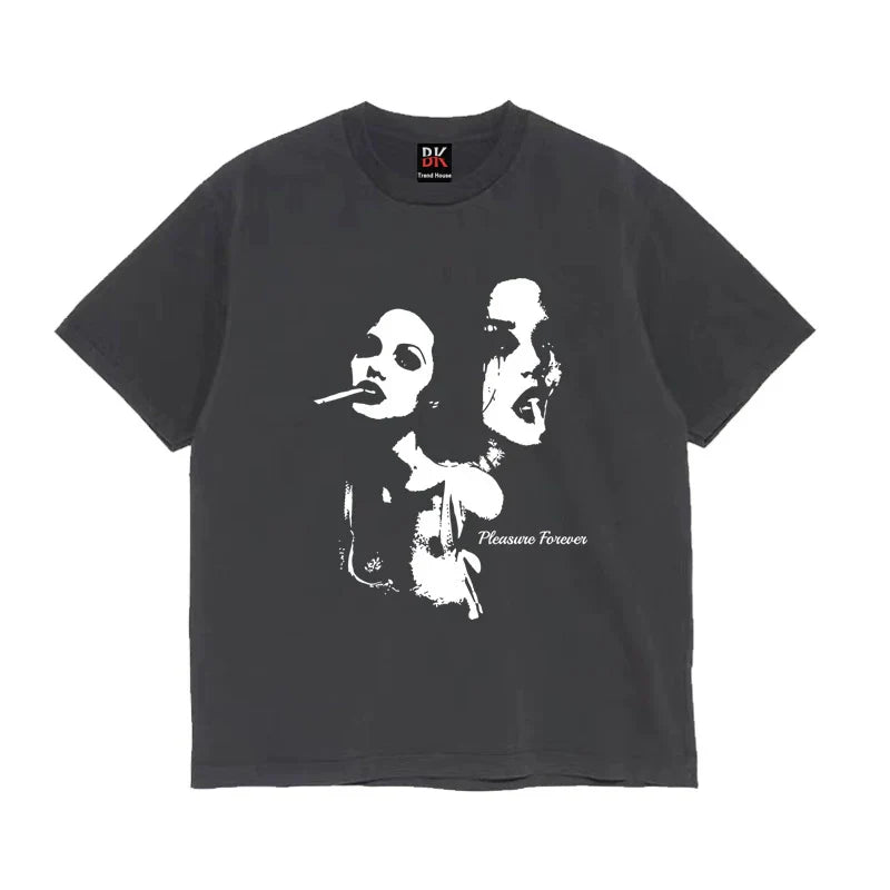 Graphic Portrait Print Oversize Sweatshirt