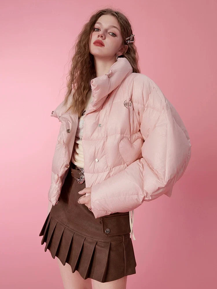 Short Thick White Duck Down Jacket